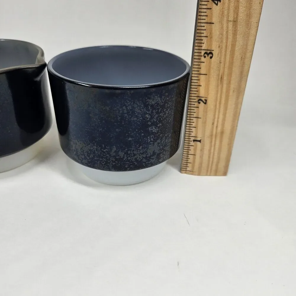 Anchor Hocking Creamer & Sugar Bowl Brown Milk Glass Vintage